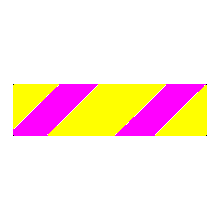  pressure sensitive tapes with the official NRC radiation symbol and wording printed in magenta on a yellow background