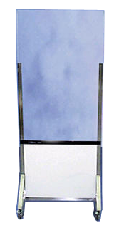 Mobile transparent shield for x-ray personnel, large window